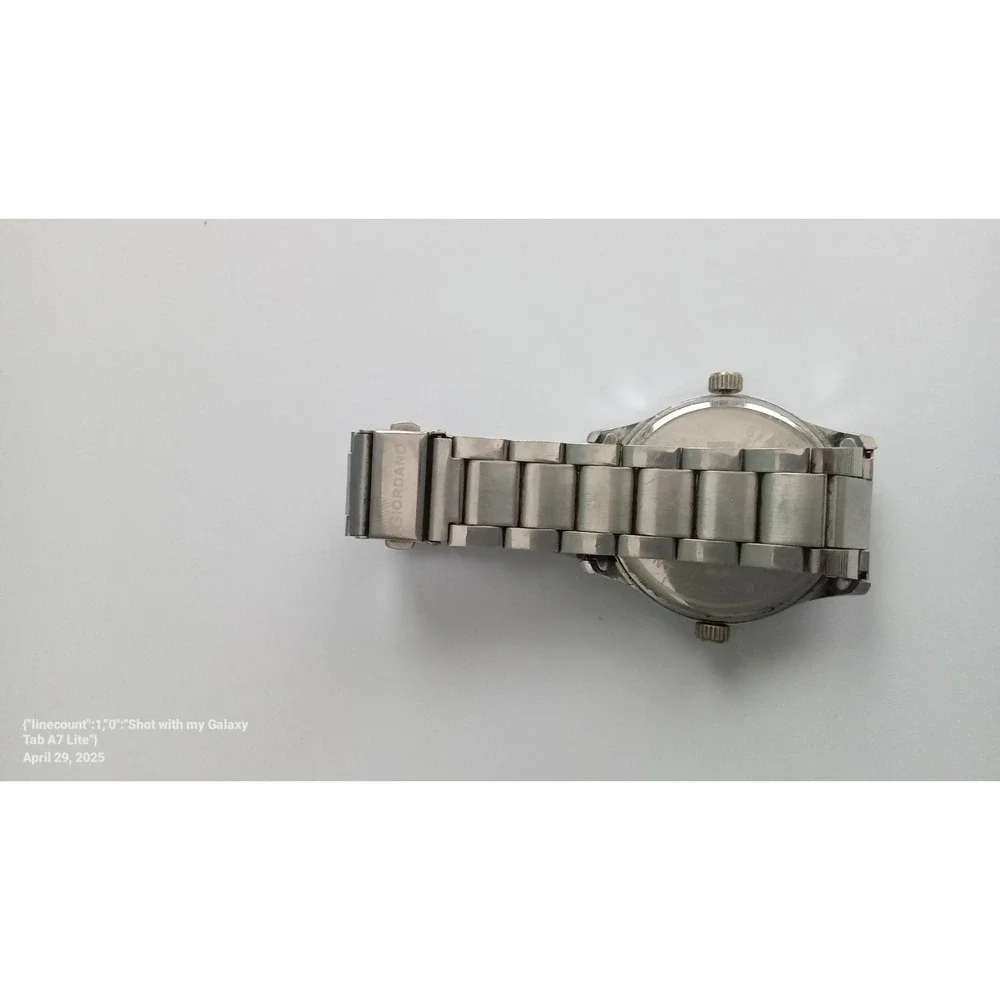 Giordano Dual Time Zone Watch‎ Silver Stainless Steel Band Fashion